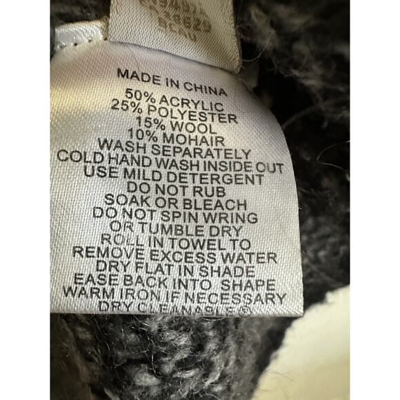 Stussy Wool Blend Cardigan Women's Small Open Wrap Collared Gray Black Ombre - Picture 9 of 9